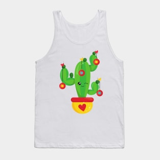 Christmas Cactus, Cute Cactus, Christmas Ornaments Tank Top